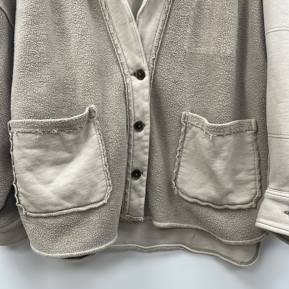 Free People Jordan Sherpa Teddy Slouchy Oversized Jacket Boho Tan Medium - Picture 6 of 11